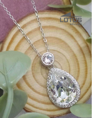 LOTUS SILVER  NECKLACE